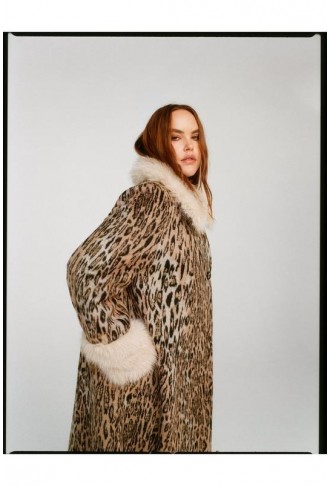 Plus Size Premium Wool Blend Animal Swing Coat