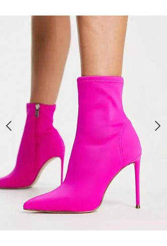 Steve Madden Vanya heeled sock boots in bright pink