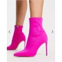 Steve Madden Vanya heeled sock boots in bright pink