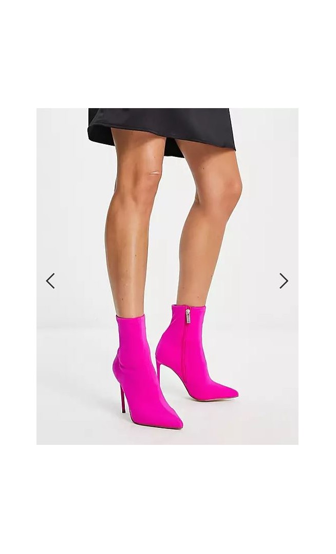 Steve Madden Vanya heeled sock boots in bright pink