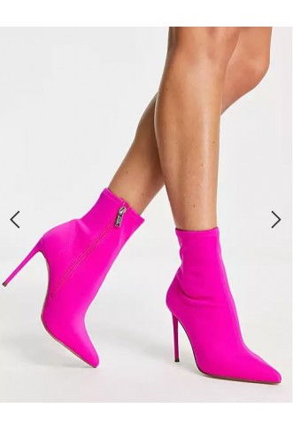 Steve Madden Vanya heeled sock boots in bright pink