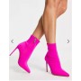 Steve Madden Vanya heeled sock boots in bright pink