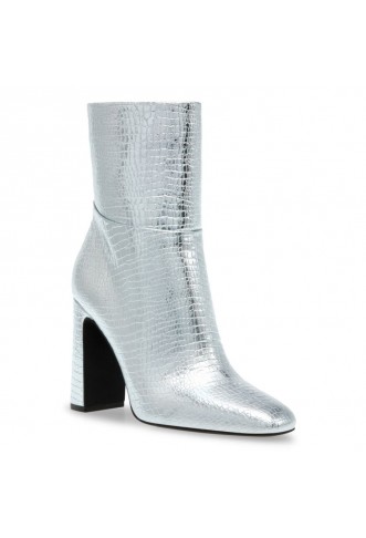 Aisha Bootie Silver Croco