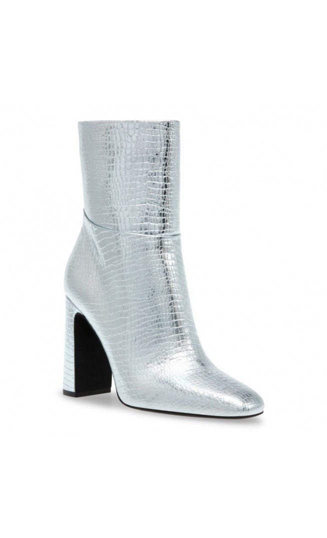 Aisha Bootie Silver Croco