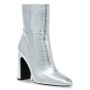 Aisha Bootie Silver Croco