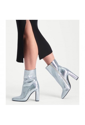 Aisha Bootie Silver Croco