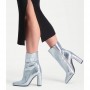 Aisha Bootie Silver Croco