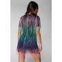 RAINBOW TASSEL BEADED SHIFT DRESS