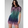 RAINBOW TASSEL BEADED SHIFT DRESS