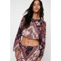 Boho Print Asymmetric Hem Top