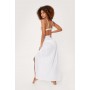 Crinkle Twist V Waist Split Maxi Cover Up Skirt