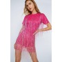 Tassel Beaded Mini Shift Dress