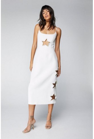 Diamante Star Cut Out Midi...