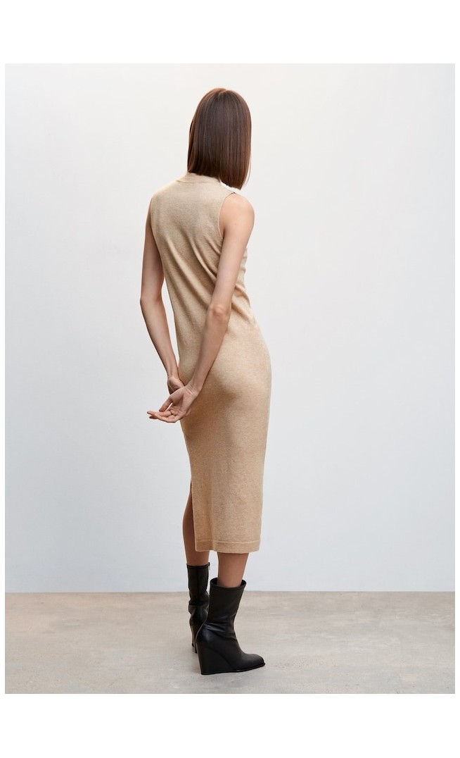 Side slit knit dress