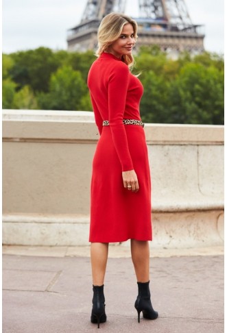 Flare Knitted Midi Dress