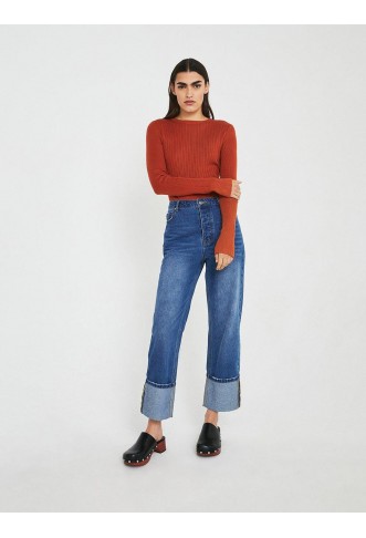 Ribbed Knit Crew Jumper