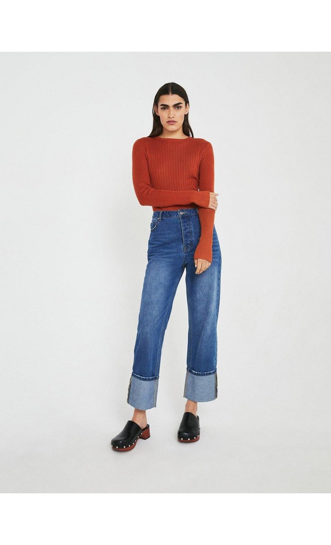 Ribbed Knit Crew Jumper