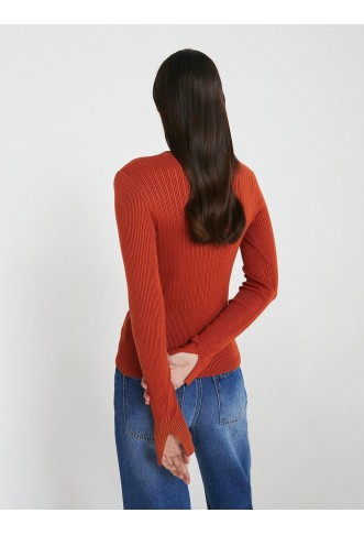 Ribbed Knit Crew Jumper