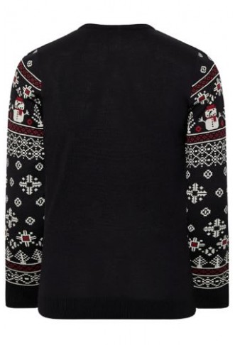 BADRHINO BIG TALL NAVY BLUE CHRISTMAS SNOWMAN JUMPER