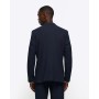 Navy Slim Fit Textured Suit Jacket