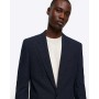 Navy Slim Fit Textured Suit Jacket