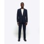 Navy Slim Fit Textured Suit Jacket