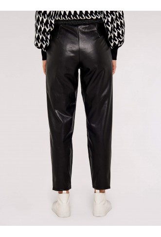 Leather Look Tapered Trousers