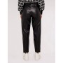 Leather Look Tapered Trousers