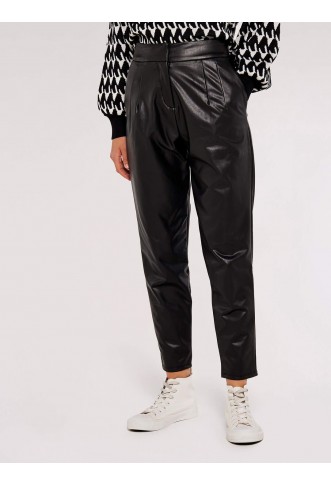 Leather Look Tapered Trousers