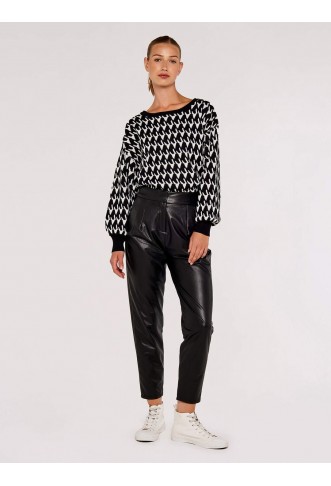 Leather Look Tapered Trousers