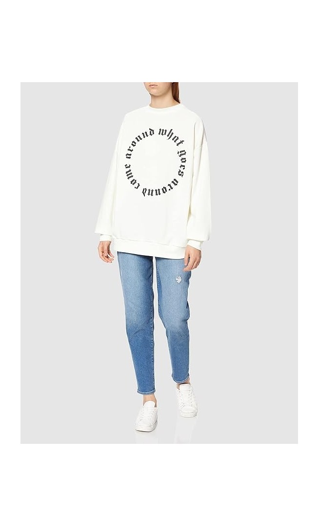 NA-KD Women's Karma Printed Sweater Sweatshirt