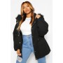 PLUS FAUX FUR LINED HOODED PARKA COAT