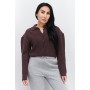 Women Long Sleeve Knitted Dropped Shoulder Cardigan, Mauve