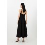 Compact Stretch Tailored Bandeau Full Skirted Midi Dress