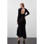 Premium Drape Knit Asymmetric Maxi Dress