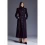 Tailored Wool Blend High Neck Belted Maxi Coat