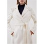 Italian Manteco Wool Blend Button Detail Pleated Midi Coat