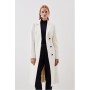 Italian Manteco Wool Blend Button Detail Pleated Midi Coat