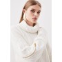 Cashmere Wool Mid Gg Roll Neck Knit Zip Detail Jumper