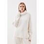 Cashmere Wool Mid Gg Roll Neck Knit Zip Detail Jumper