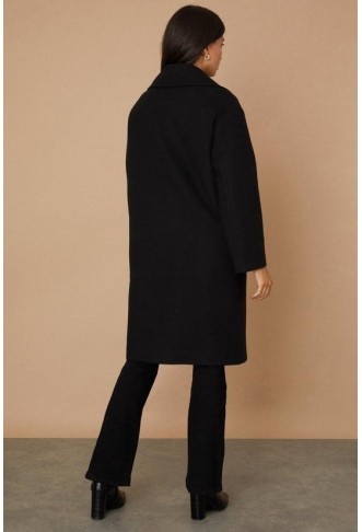 Double Breasted Zip Pocket Midi Coat