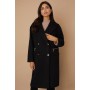 Double Breasted Zip Pocket Midi Coat