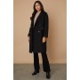 Double Breasted Zip Pocket Midi Coat