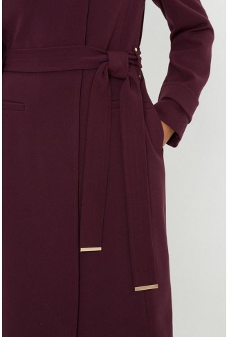 Berry Smart Wrap Belted Coat