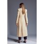 Compact Stretch Double Breasted Stitch Detail Maxi Coat