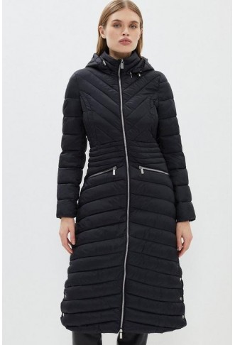 Puffer Hooded Long Length Coat