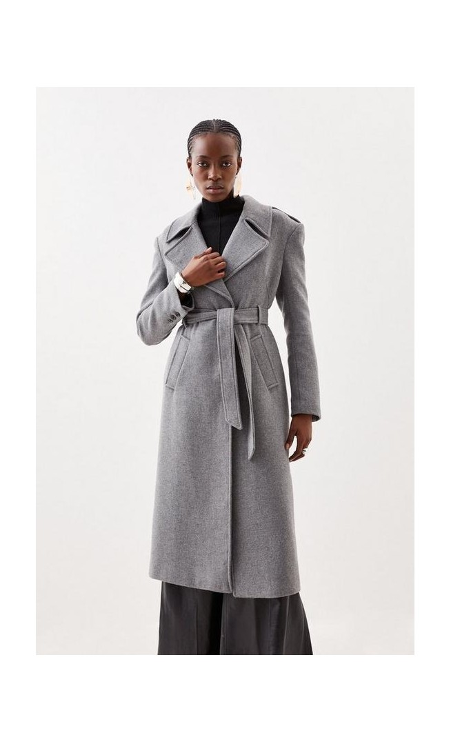 Italian Manteco Wool Mix Strong Shoulder Coat