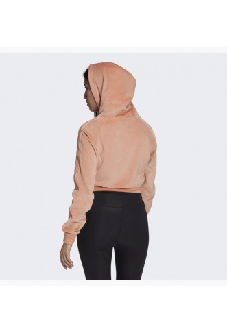 Velour Crop Full-Zip Hoodie