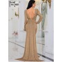 Missord  Sequin Evening Dress Elegant Women Long Sleeve