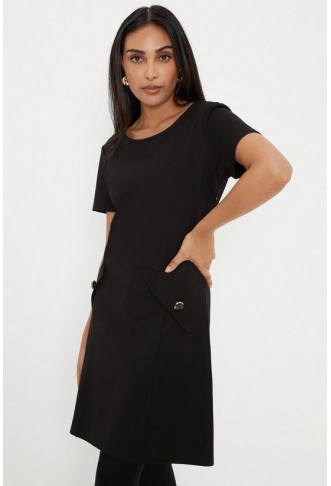 Petite Premium Ponte Side Pocket Shift Dress